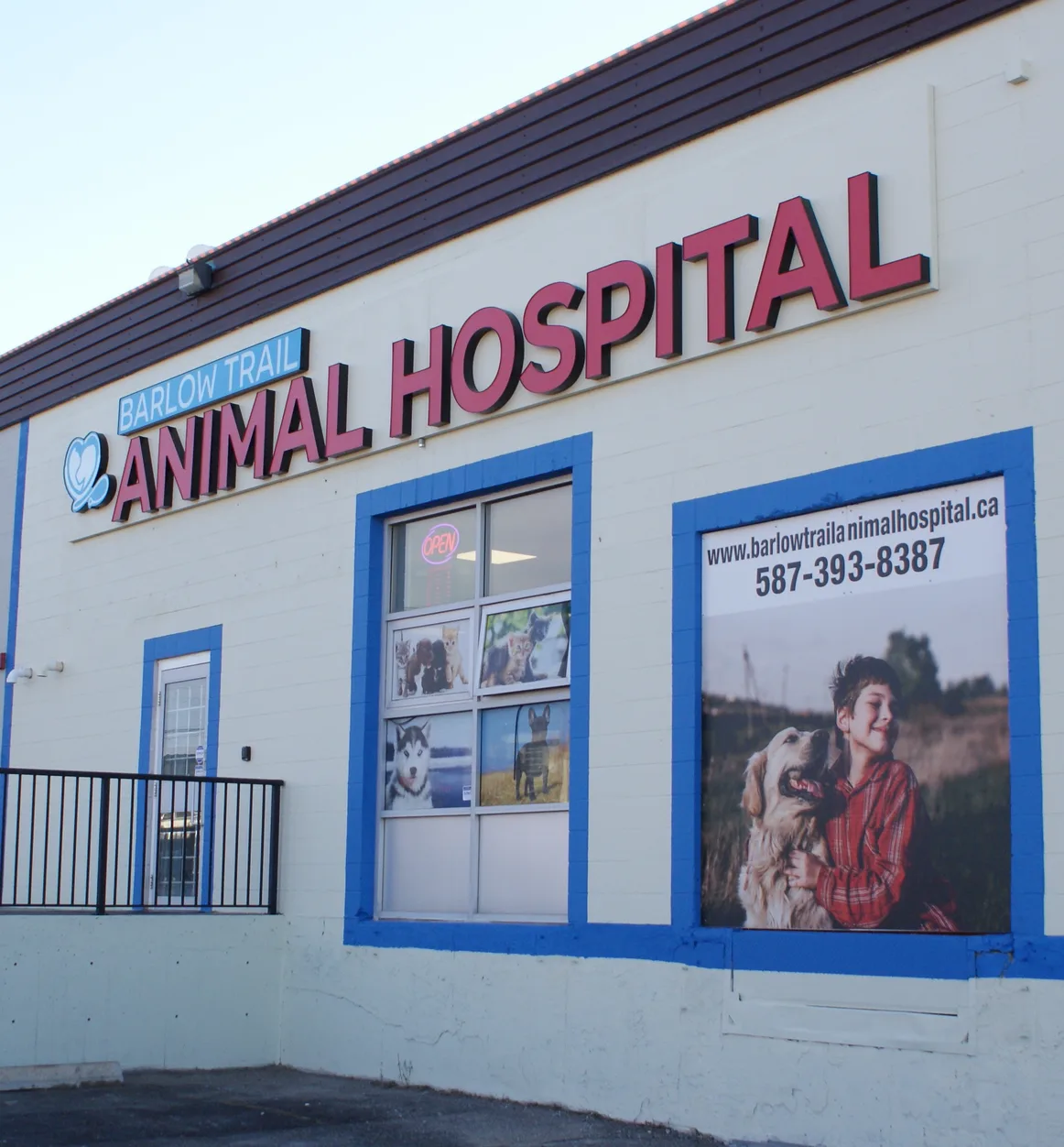 Exterior of Barlow Trail Animal Hospital, a vet clinic located inside of South East Calgary