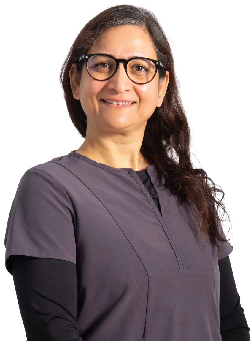 Jyoti, a client care specialist at Barlow Trail Animal Hospital in Calgary